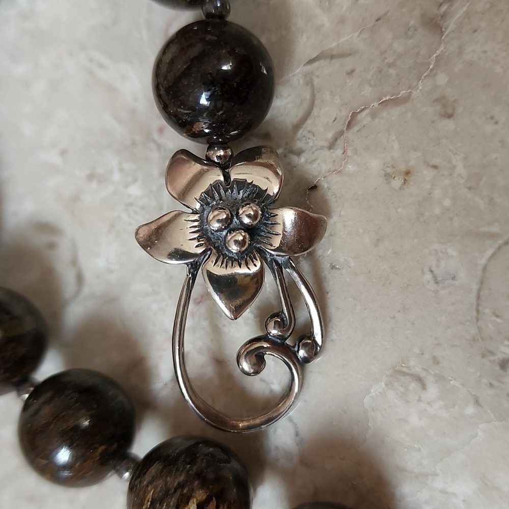 Silpada Bronzite Flower Toggle Bracelet - image 2